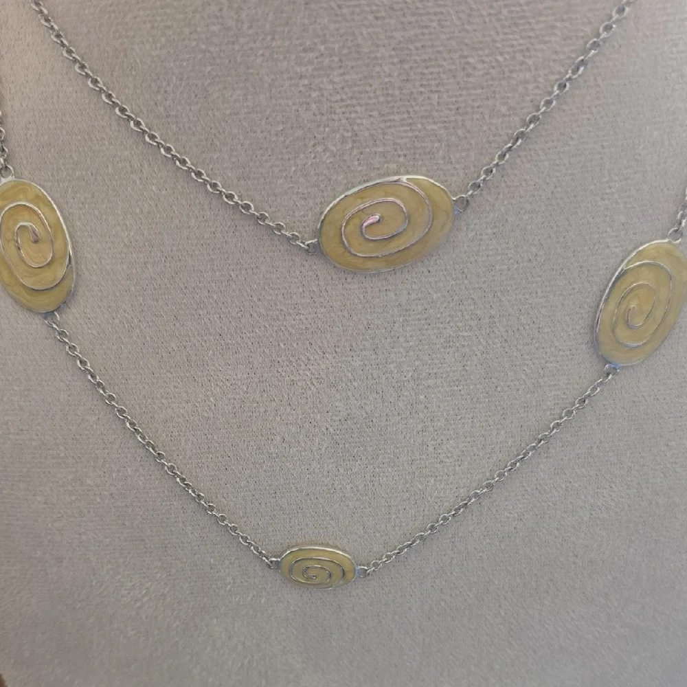 Lauren G Adams Silver Station Silver & Enamel Swirl Necklace